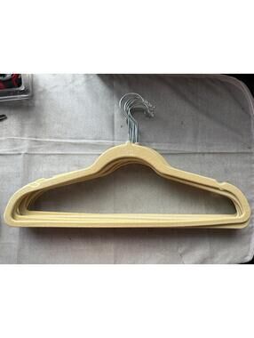 9 Khaki Beige Felt Clothing Hangers